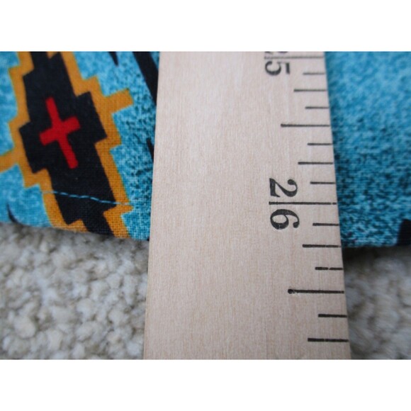 VINTAGE Wrangler Shirt Women Small Blue Turquoise Button Up Aztec Navajo Western - Picture 10 of 12